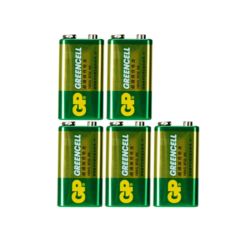 5 шт. G P Greencell PP3 6F22 6LR61 MN1604 9 В блок Heavy Duty сотовый Батарея|Батарейки| |