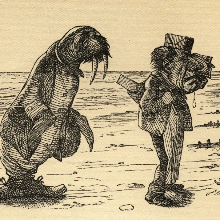 The Walrus And The Carpenter. Illustration By Sir John Tenniel  1820-1914. From