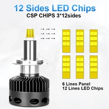 H1 H7 светодиодный H8 H11 HB3 9005 HB4 9006 12 Сторон 3D светодиодный фары Мини Высокая мощность 18000LM автомобильные лампочки 360 градусов диод для автомобильных фар