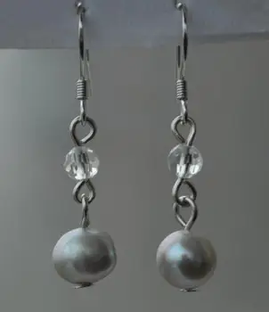 

Gray Color Pearl Earrings,AAA 8-9mm Freshwater Pearl S925 Sterling Silvers Danger Earring,Wedding Party Gift Jewellery