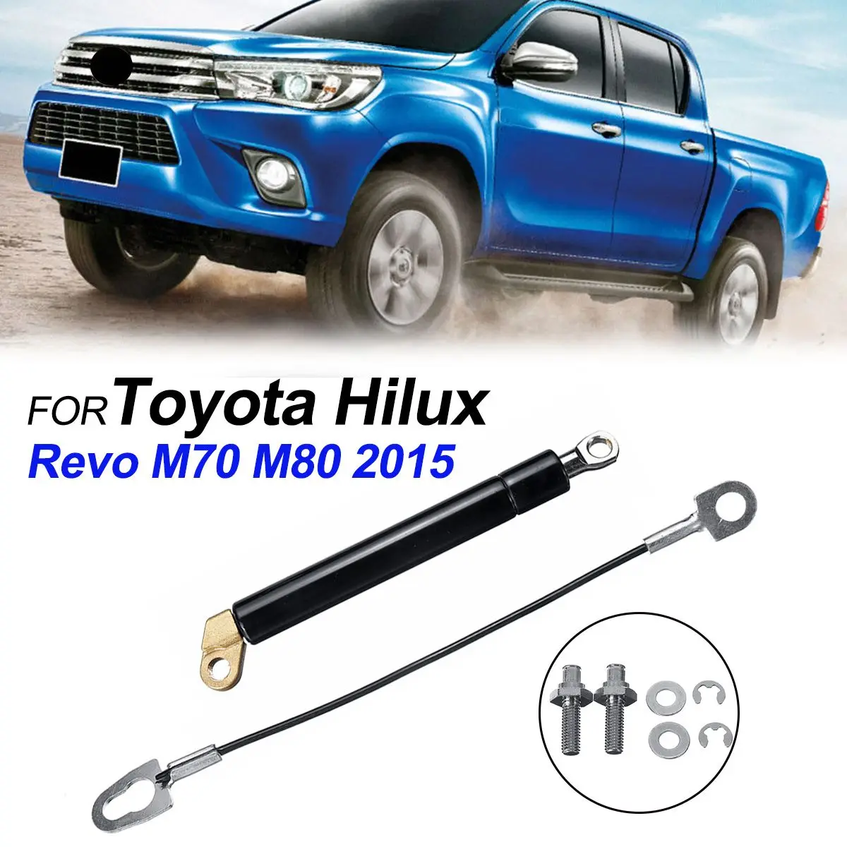  1PCS Stainless Steel Rear Tailgate Slow Down Shock Up Lift Gas Struts For Toyota Hilux Revo M70 M80