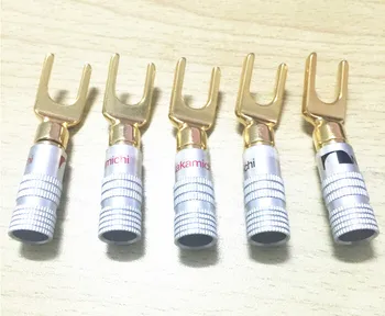 

Nakamichi full gold-plated copper Y-connector banana plug speaker stereo speaker wire connector plug 20pcs