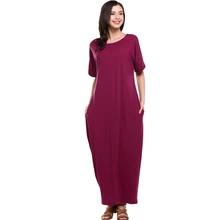 Women Color block Bohemian Loose Bat Sleeve Summer Dress Plus Size Floor-Length Long Maxi Dresses With Pocket Robe Longue Femme
