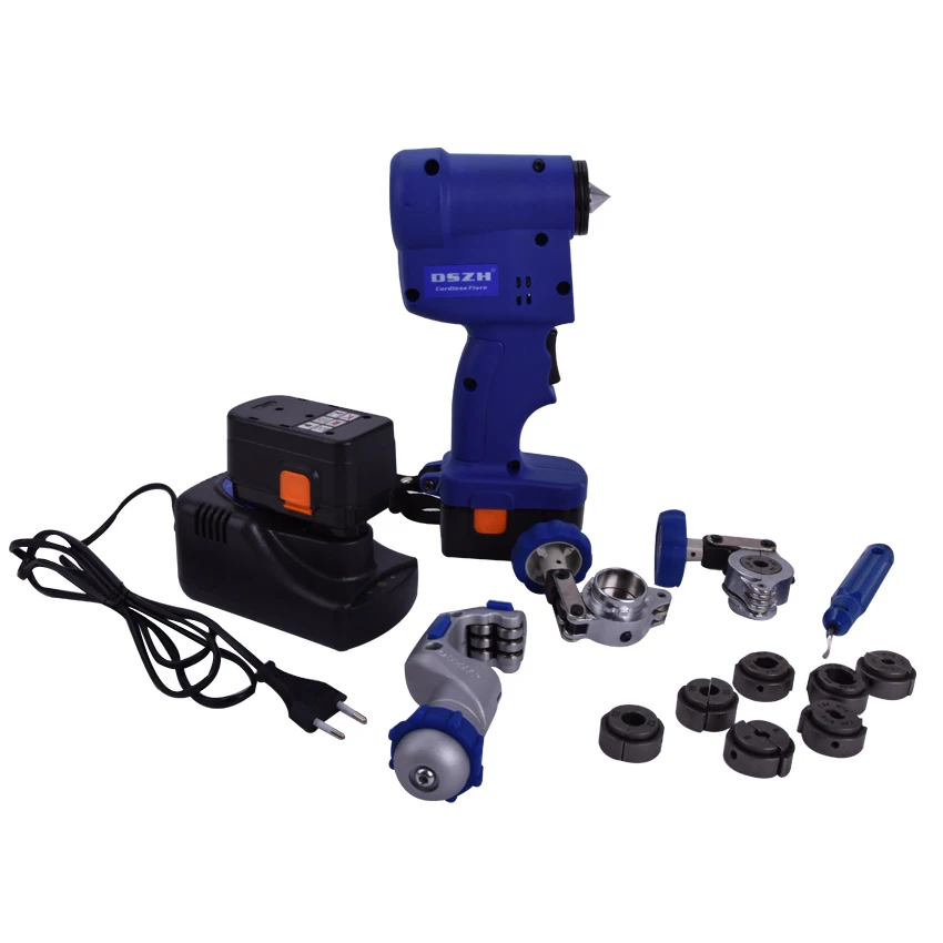 

Cordless Electric Flaring Tool Kit CT-E800AL with Scraper Tube cutter Spare Battery Steel Bar for 1/4'~3/4"(6mm-19mm)