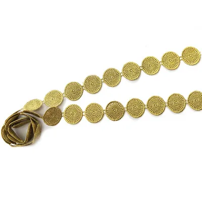 

Round shap! Lace water-soluble gold COLOR lace embroidery DIY wedding dress, skirt, headgear, garment accessories 1yard=91cm J02