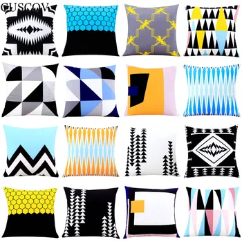 

Simple style creative geometry office sofa cushion cover 45*45CM square polyester home bed pillowcase chair cover pillow cover