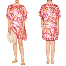 Новое Женское Свободное платье с рукавами летучая мышь, модное трикотажное шелковое трикотажное платье