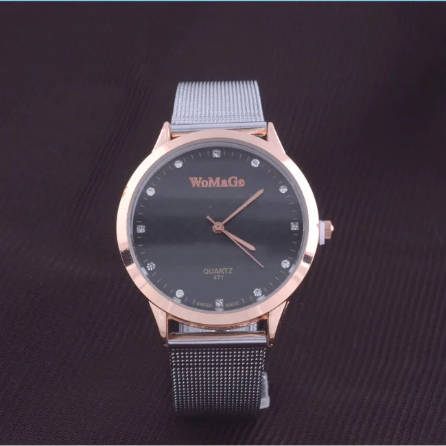 

Luxury Rhinestone 5 Color Metal Iron Net Web Mesh Band Fashion Simple Quartz Wrist Watch Hours Womens Clock relojes