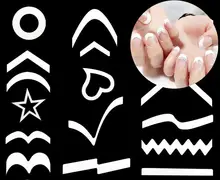 hot sale Tips Guide Nail French stickers cut color nail tool smile stickers V line wavy