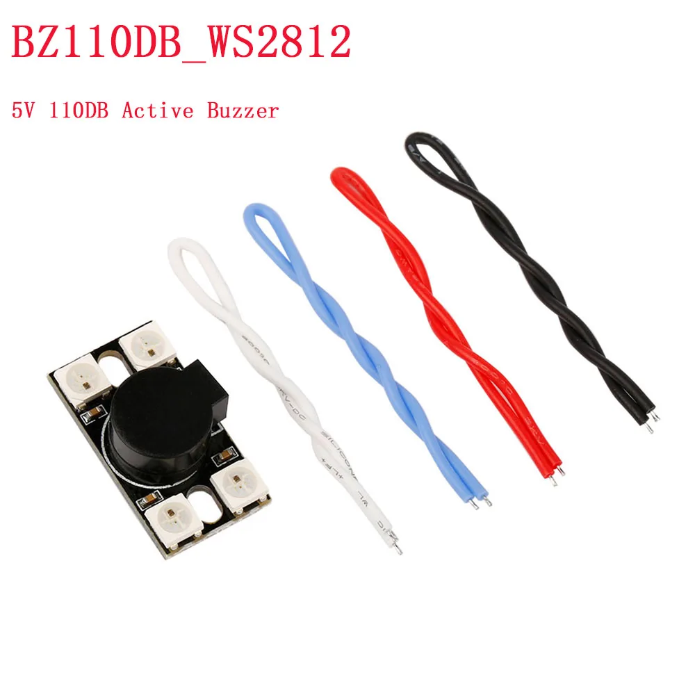 

BZ110DB_WS2812 5v 110DB Super Loud Active Buzzer with WS2812 LED Light for RC Models Multicopter DIY Part Accessories