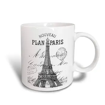 

Nouveau Paris vintage tower Two Tone Red Mug, 11 oz, White