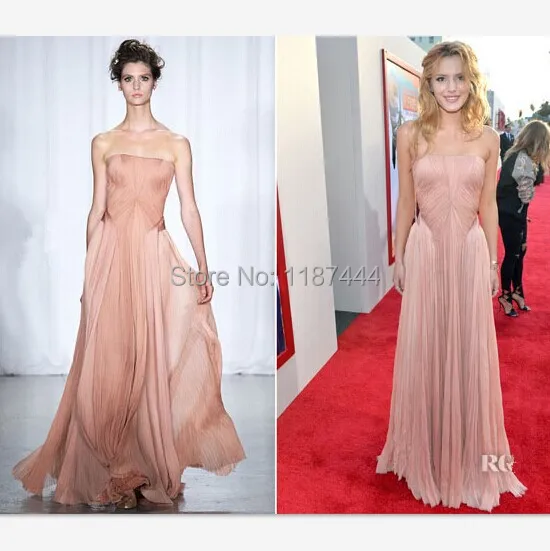 Bella Thorne Light Pink Red Carpet Dress At Premiere Of Blended Prom