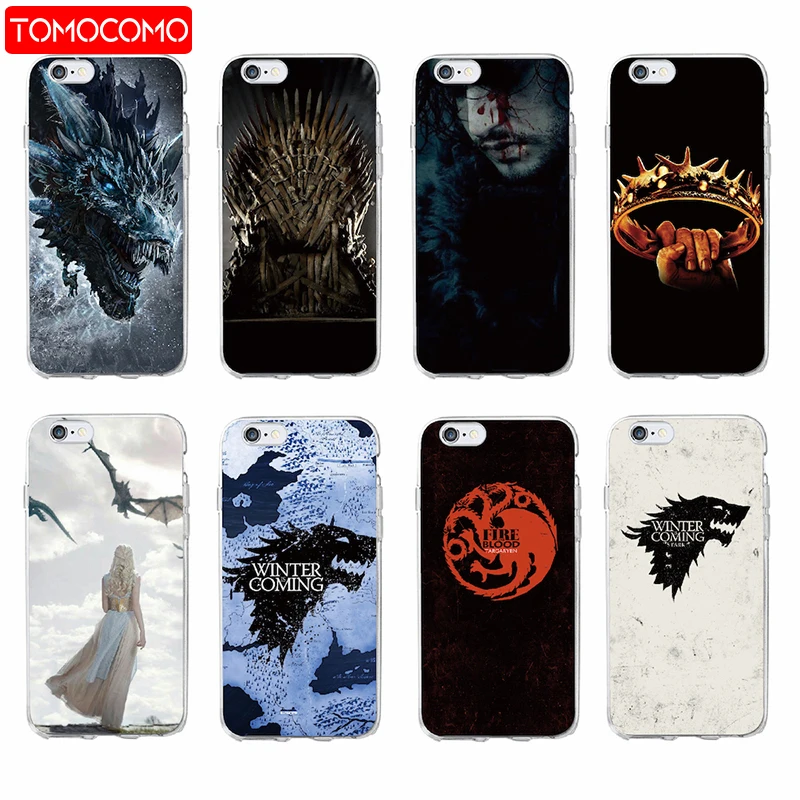 

For iPhone 11 Pro 7 7Plus 6 6S 6Plus 8 8Plus X XS Max 5 5S SE Game Thrones Wolf Soft TPU Phone Case Cover Coque Fundas