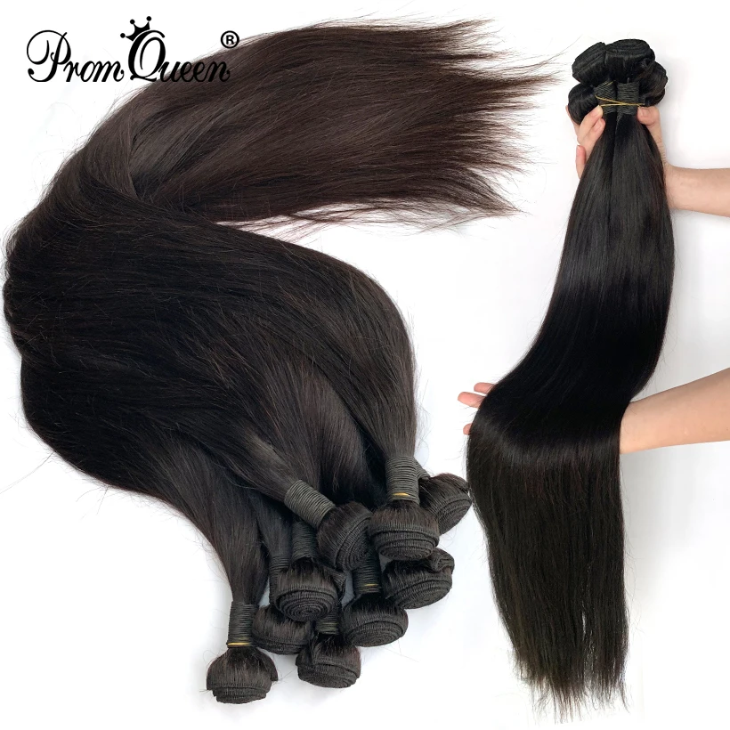 

Promqueen Wholesale Brazilian Hair Weave Bundles Remy Hair Weaving Natural Color 30 32 34 40 Inch Human Hair Bundles Extension