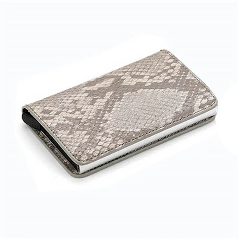 Металлический винтажный бумажник Bycobecy, держатель для кредитных карт с радиочастотной идентификацией, портмоне унисекс из алюминия и ПУ кожи