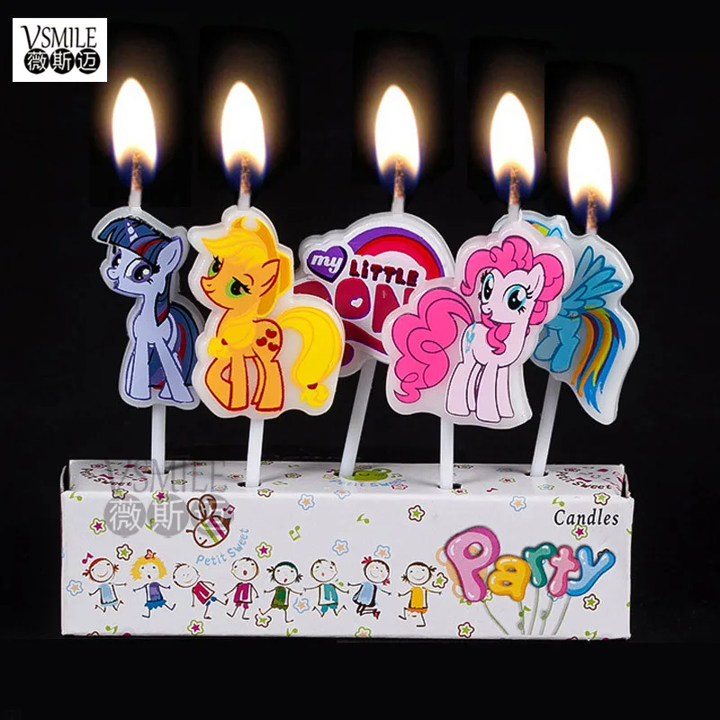 5 Pieces Mignon Cheval Poney Garcon Fille Anniversaire Art Sans Fumee Bougie Pour Fete Fournitures Gateau Cupcake Toppers Aliexpress