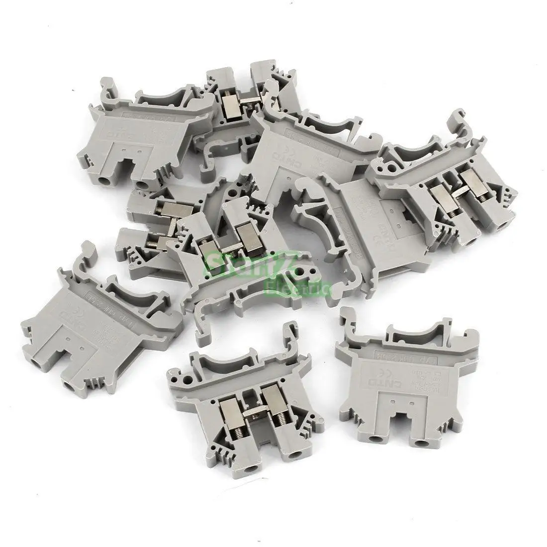 

10pcs UK2.5B gray plastic screw contact Terminal Blocks rail terminal wiring row