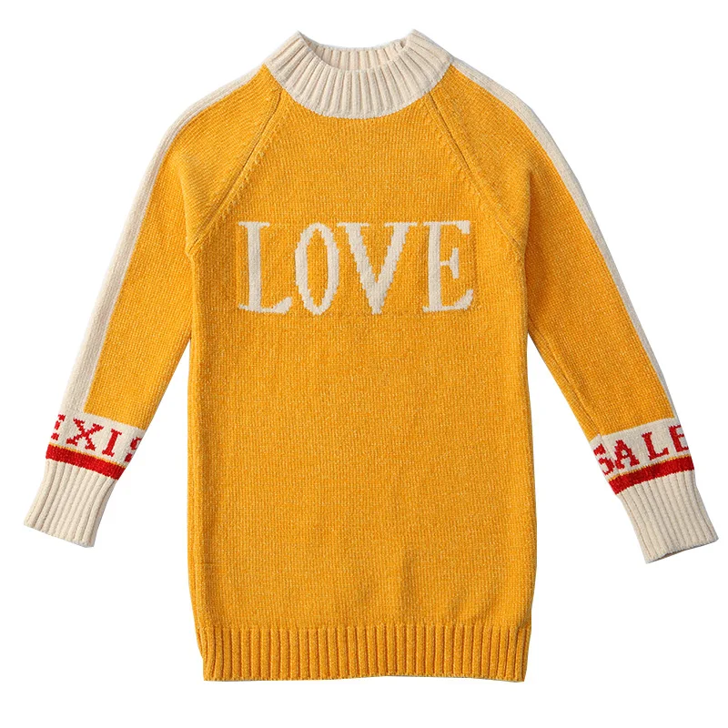 Girls Sweater 2018 Spring and Autumn New Korean Version the Long Section Color Matching Bottoming Sweater