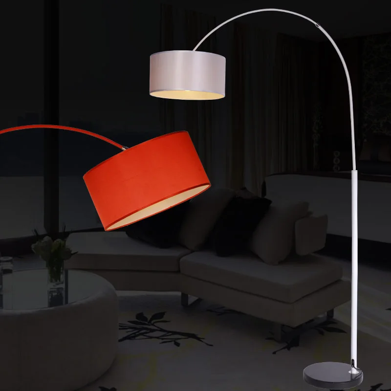 Modern-Fabric-Lampshade-Stainless-Steel-Base-Floor-Lamp-Light-with-E27-Bulbs-Metal-Lambader-For-Living