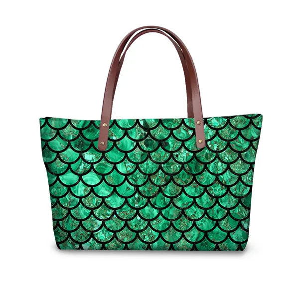 FORUDESIGNS Waterproof Large Street Shoulder Bag for Women Novel Fish Scale 3D Print Shopping HandBag Female Protable Purse - Color: CDYH0571AL