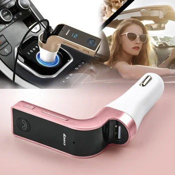 

FM Transmitter MP3 Music Player USB Bluetooth Car Kit stereo receiver 12V G7 + AUX Modulator LCD Car Accessories 1.2" modulator