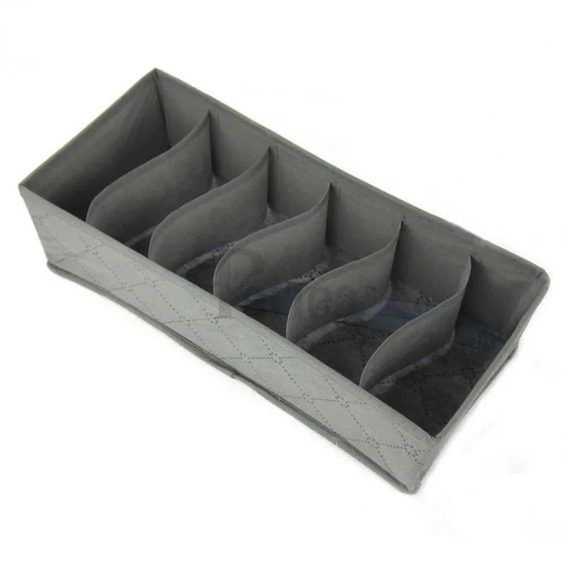 3pcs/set Foldable Drawer Organizers Storage Box Case For Bra Ties Underwear Socks Scarf Drawer Organizers Gray