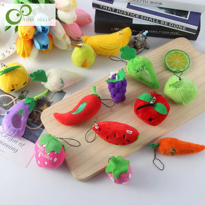 2Pcs Cute Cartoon Fruit Vegetable Plush Stuffed Toys For Children Soft