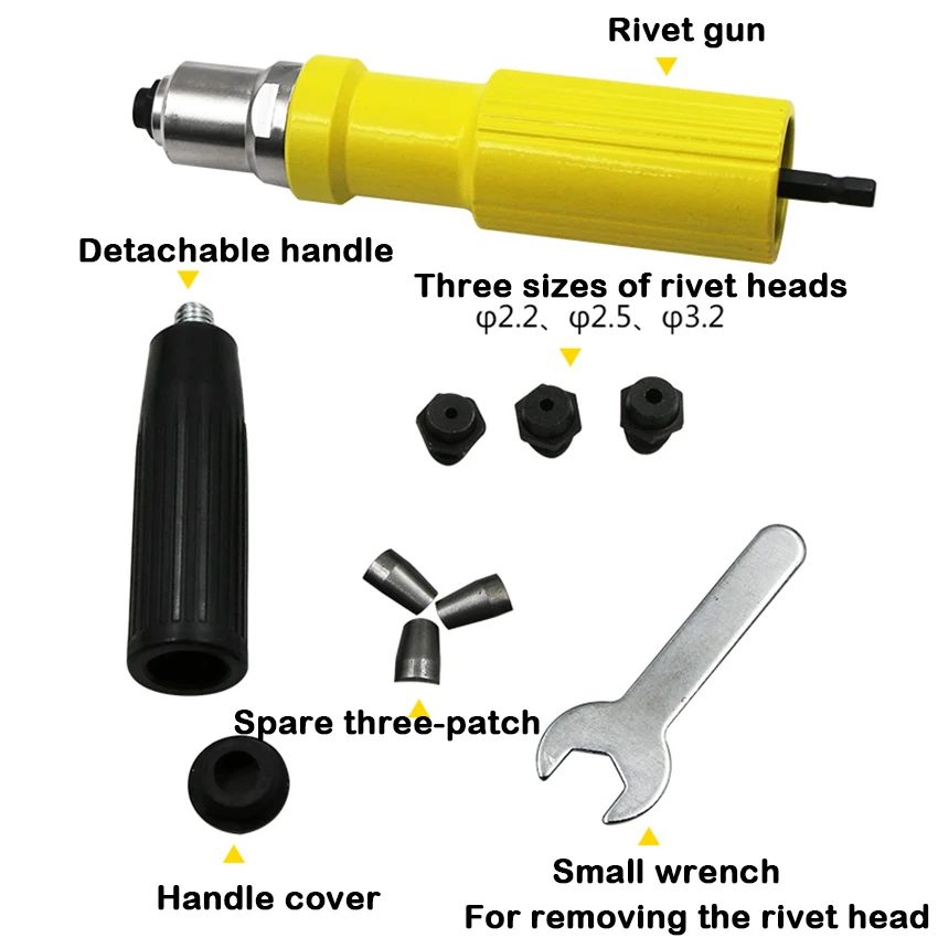 Electric Rivet Nut Gun Riveting Tool Cordless Insert Riveter Adapter Kit Handheld For Power | Инструменты