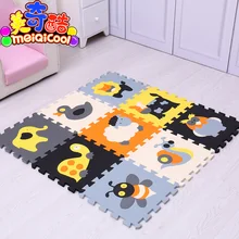 Mei qi cool 9 шт./компл. детский игровой пены EVA коврик-пазл в мультипликационном стиле EVA пены облицовка площадка/коврик/настил/Накладка блокировки Коврики для детей коврик для игр