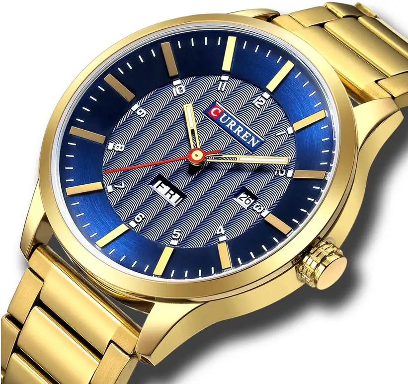 

CURREN Date Week Sport Quartz Watch Waterproof Mens Watches Top Brand Luxury stainless steel Clock Men Watches
