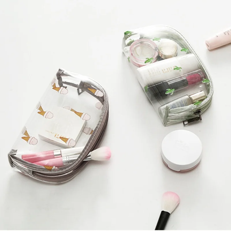 

Travel Transparent PVC Cosmetic Bag Women Small Cactus Makeup Case Zipper Make Up Beauty Wash Organizer Toiletry Storage Kit