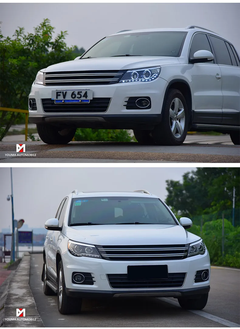 AKD автомобильный Стайлинг Головной фонарь для Tiguan фары 2009-2012 Tiguan светодиодный фонарь светодиодный DRL Ангел глаз Hid биксенон авто аксессуары