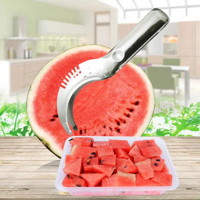 Stainless Steel Watermelon Slicer Server, Fruit Corer & Separator