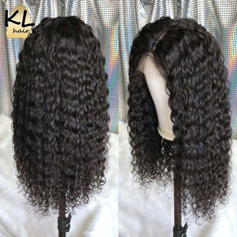 KL кудрявый 360 синтетический парик с волосами младенца предварительно выщипанные 150% бразильские Remy человеческие волосы парики для черных женщин отбеленные узлы