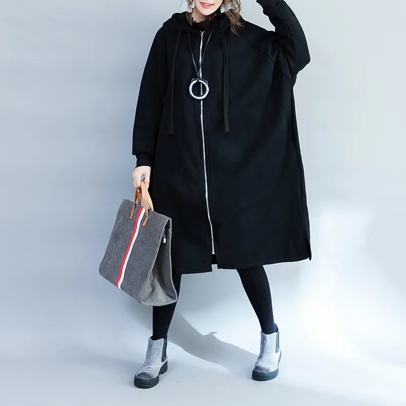 

Large Size Women Winter Thick Simple Solid Color Loose Long Hooded Coat Women Pregnancy Clothes Winter Maternity Winter