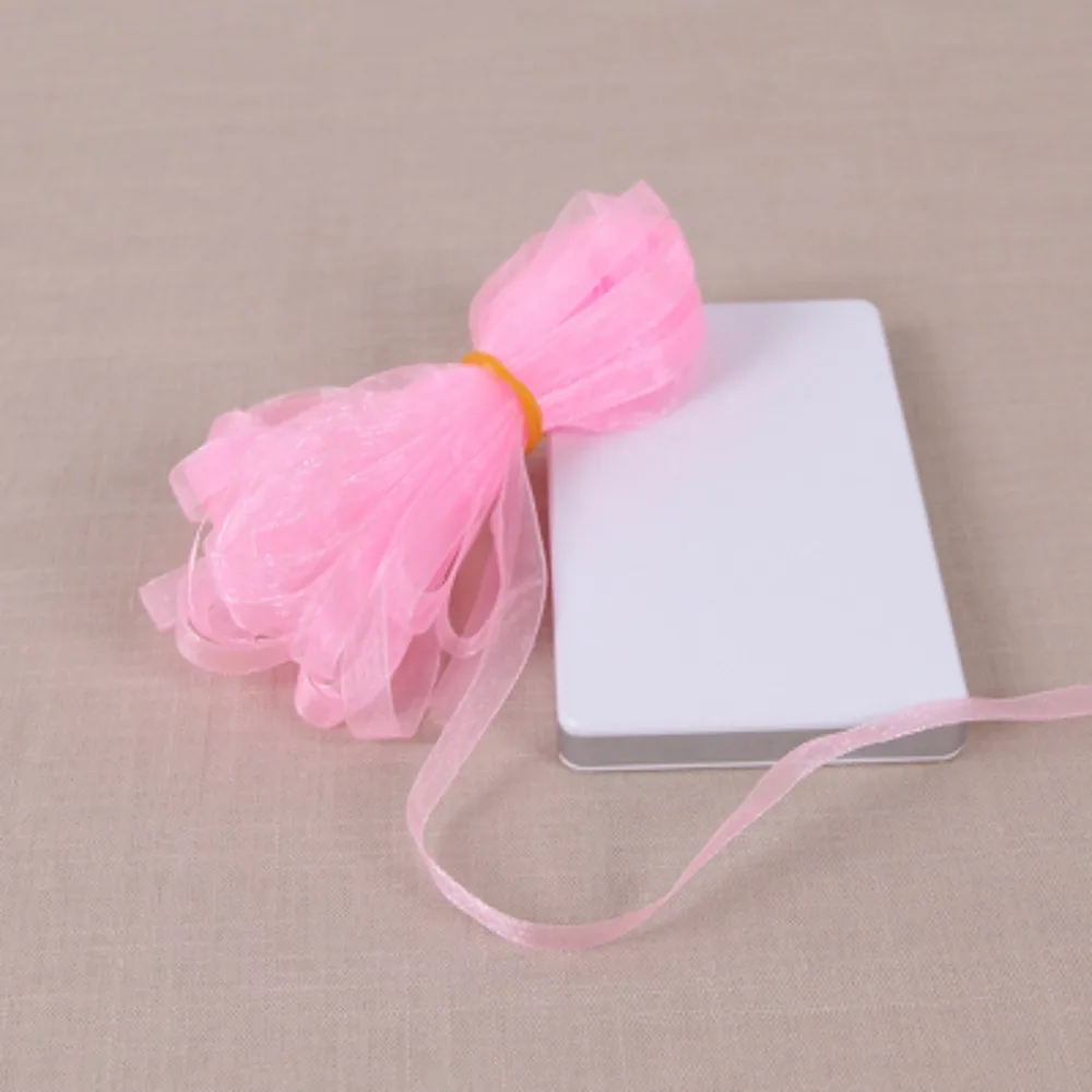 Baby Pink Wedding Decoration Chiffon Lace Ribbon Organza Party Home Christmas Girl hair Bow Gift New Year DIY Material Fabric | Дом и сад