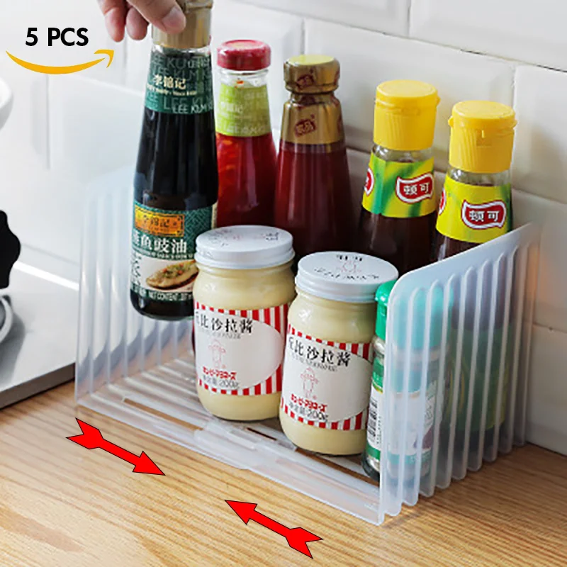 

BR Fridge Storage Racks Retractable PP Translucent Kitchen Organizer Dish Rack Food Container Home Accessories Holder