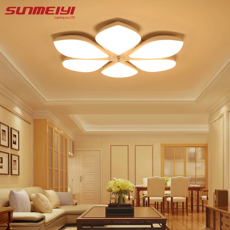 

white plafon Acrylic LED Ceiling Lights Flower pattern modern luminaria led teto Indoor Ceiling Lamp For Living room Kitchen