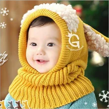 Chapéus de Inverno 2016 Quentes Crianças Novidade Moda Bebes Quente Tampão Do Lenço Definir Newborn Crochet Outfit Infantil Azul Vermelho Amarelo