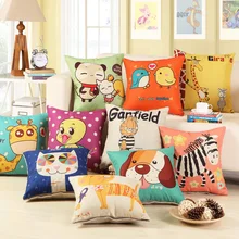 New Arrival Bed Decorative Cushion Throw Pillowcase 18″ Vintage Cotton Linen Square Cute Pet Pillows 15Types AU17