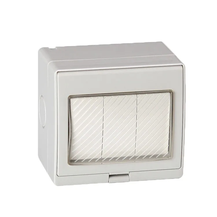 

Free Shipping IP55 Waterproof 3 Gang 1 Way Wall Switch DS-3GS