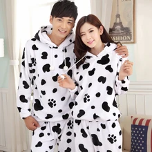 Зимние фланелевые пижамы для взрослых; костюм с коровой из мультфильма; мягкие и удобные унисекс; распродажа; KS0716