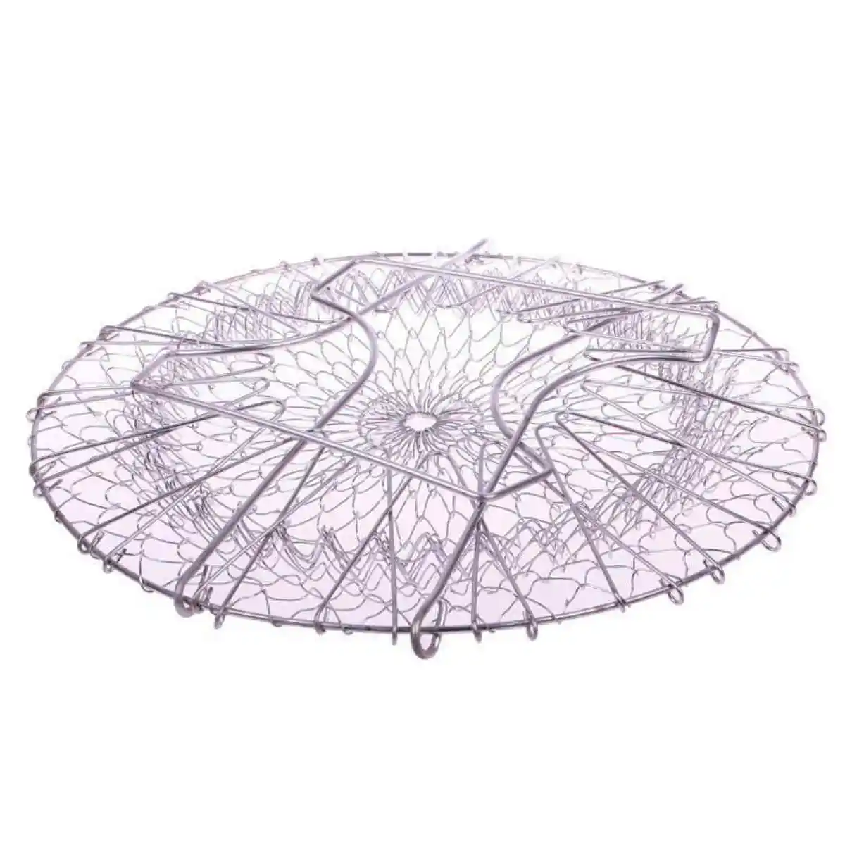 1pcs Foldable Fry Basket Steam Rinse Strain mesh basket Strainer Net Stainless Steel Colander Kitchen Cooking Tools 23x23 x12cm