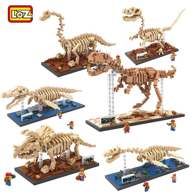 LOZ New Arrival Dinosaurs Educational DIY Building Model font b Toys b font Fossils Model Building