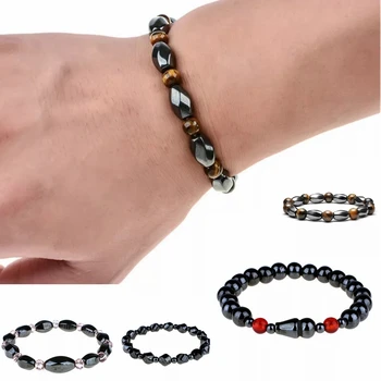 

Natural Stone Bracelet Men Charm Hematite Beads Bracelets Male Cool Biker Jewelry Accessories Lose Weight Chakra Bracelets Homme