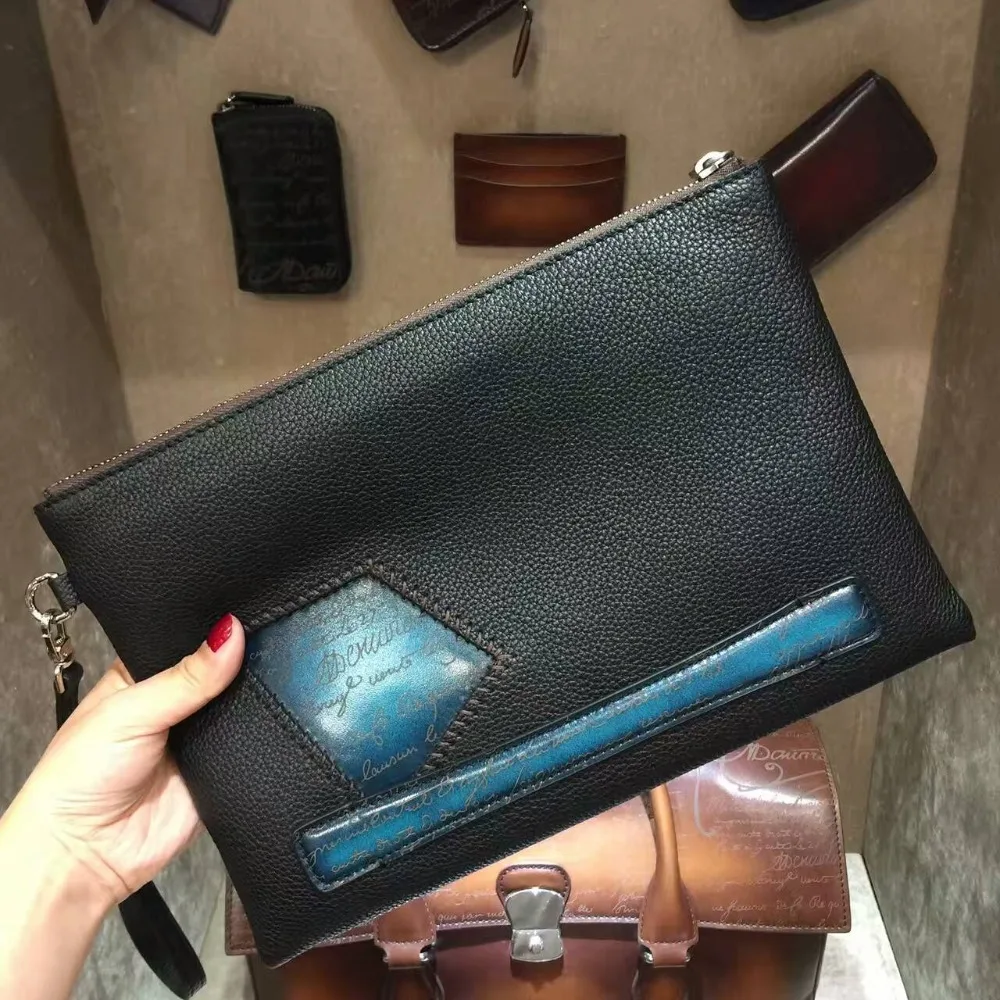 Buy TERSE_2017 New style blue patch vintage clutch bag