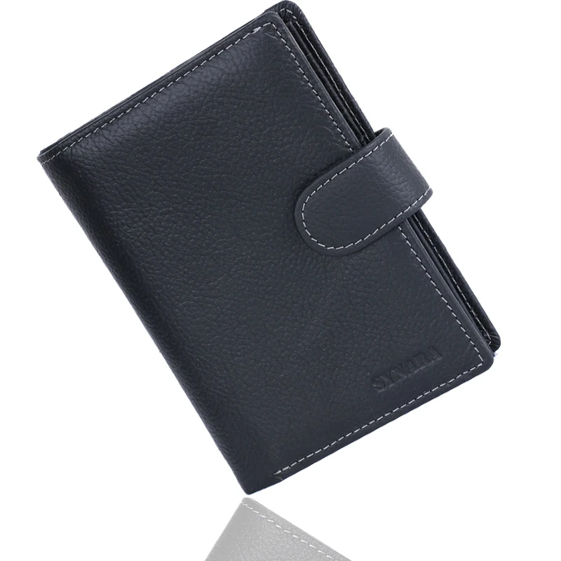 Brand Genuine Leather Passport Holder Men Wallet With Passport Pocket