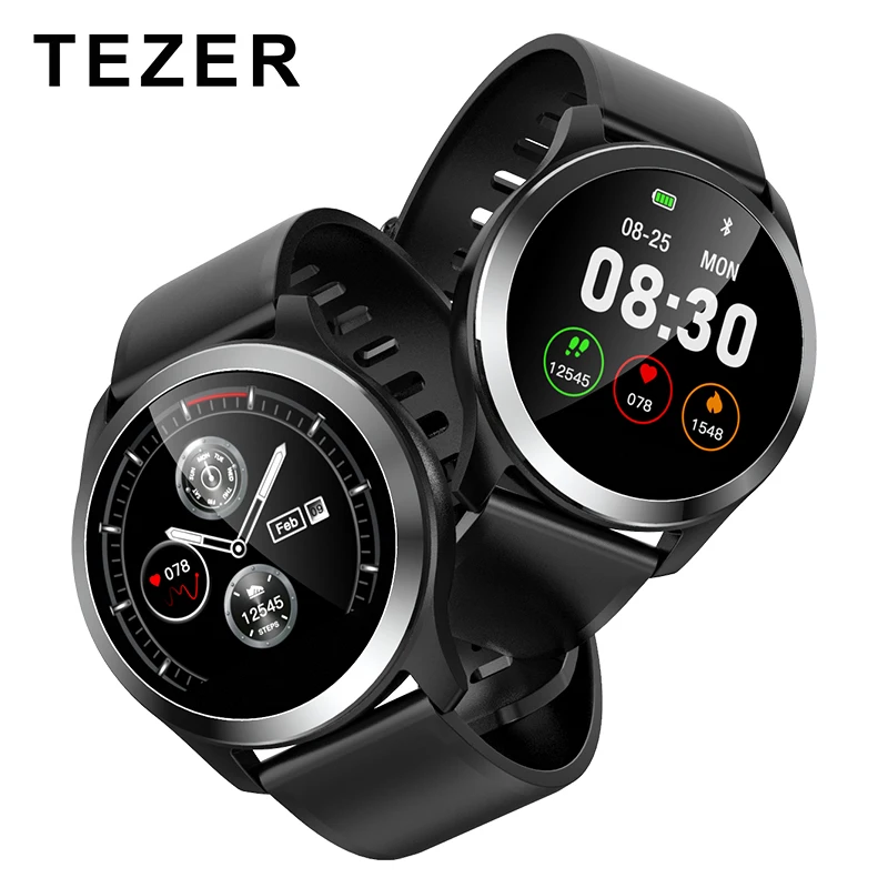 TEZER Z03 ECG PPG Smart Watch With ECG Playback Diagram Blood Pressure Heart Rate Monitor Adjustable Brightness Smartwatch TEZER Z03 ECG PPG Smart Watch With ECG Playback Diagram Blood Pressure Heart Rate Monitor Adjustable Brightness Smartwatch