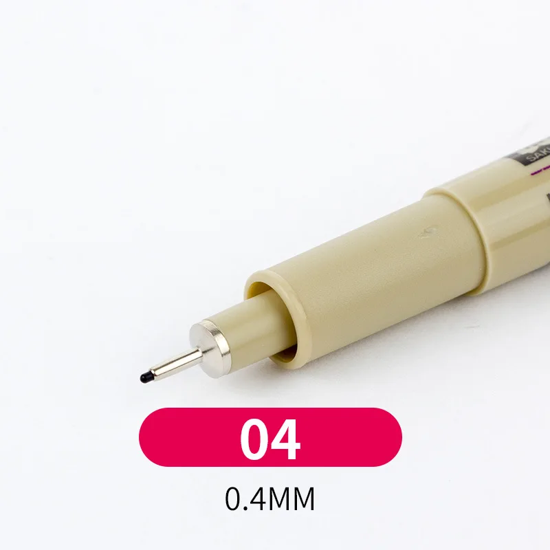 Маркеры Ручка Pigma micron игла мягкая кисть для рисования водостойкая ручка 005 01 02 03 04 05 08 1,0 кисти художественные маркеры - Цвет: 0.4mm