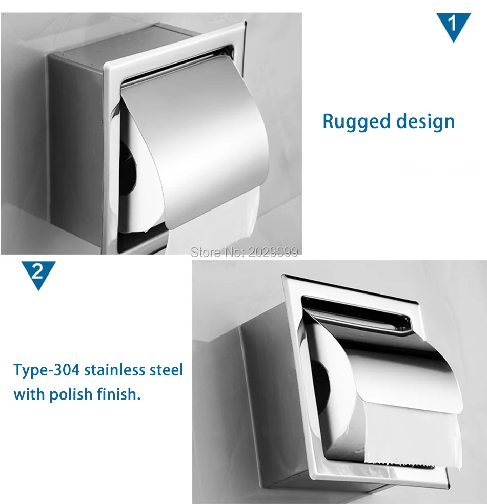 Yanjun встраиваемый/настенный 304 держатель из нержавеющей стали для туалетной бумаги аксессуары для ванной комнаты YJ-8850